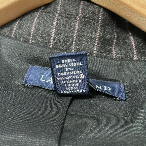 Lands’ End Wool Cashmere Blend Blazer.  Pinstripe charcoal Gray and Mauve. - Picture 5 of 5